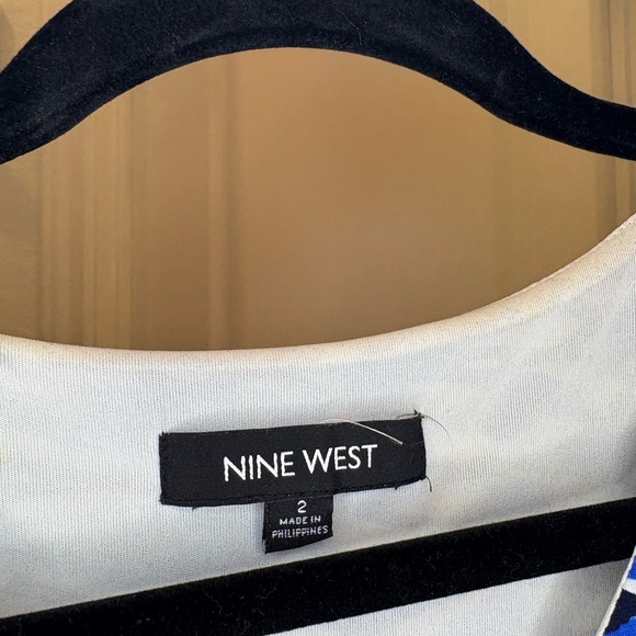 Nine West Navy and White Geometric Midi Dress - Picture 6 of 6